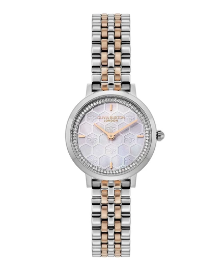 Женские ультратонкие двухцветные часы-браслет Honeycomb Ultra Slim, 28 мм two tone