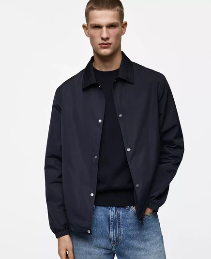Мужская куртка из технической ткани от Mango dark navy