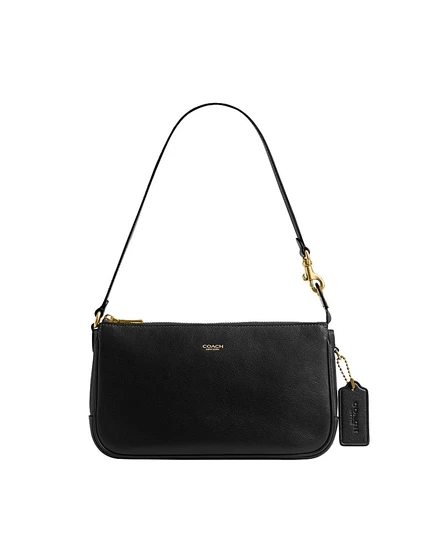 Женская сумка Coach Plaza маленькая кожаная, черная
