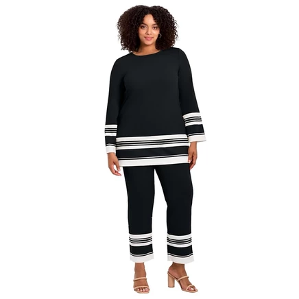 Женская туника Avenue Border Stripe, плюс размер, черная