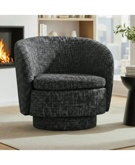 Современный вращающийся акцентный стул Maison Boucle 30.5, мягкое кресло, 1 шт., черный