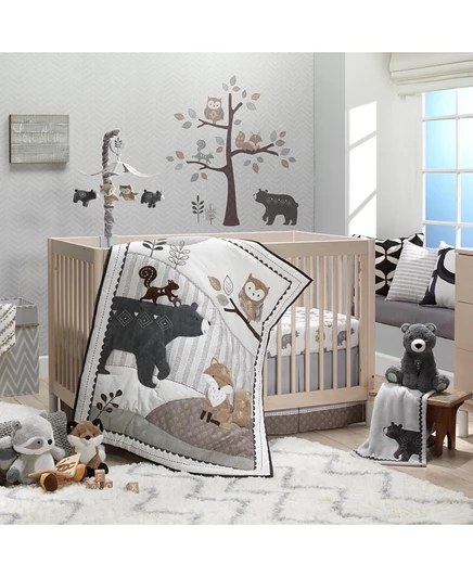 Детский комплект постели Lambs & Ivy Woodland Forest, серый