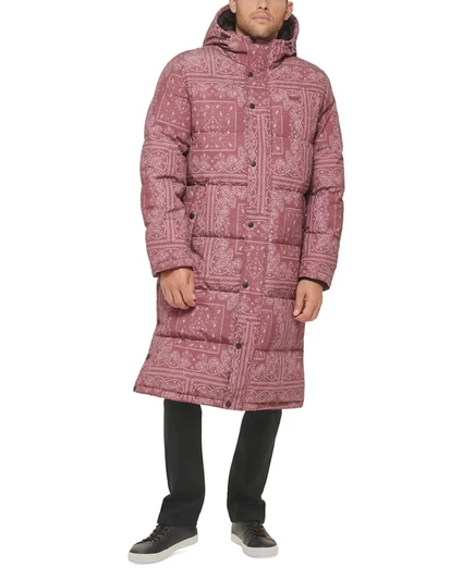 Мужская парка Levi's Quilted Extra Long, лиловая с узором