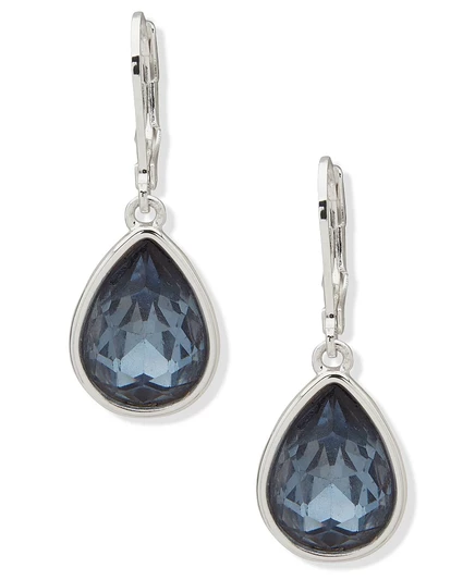 Серьги-подвески Nine West со стеклянными камнями, синие