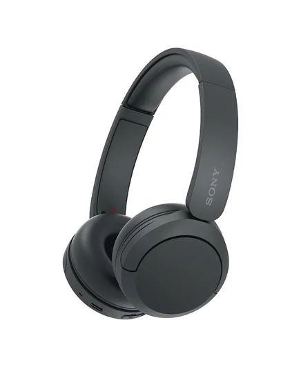 Беспроводные накладные наушники Sony WHCH520/B со звуком в формате 360 градусов, совместимыми с Siri / Google Assistant, и встроенным микрофоном черного цвета