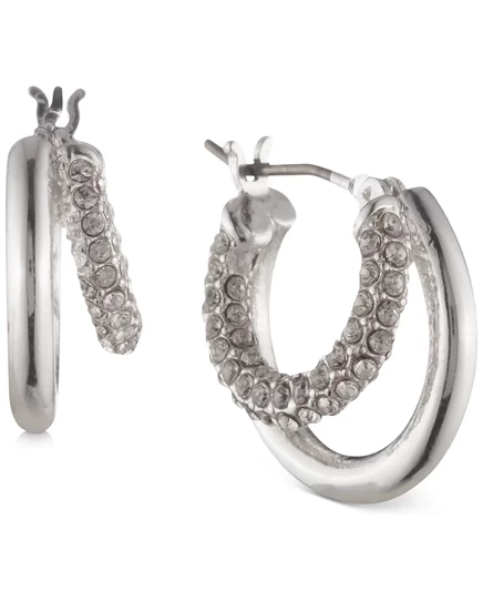 Женские серьги lauren ralph lauren с паве, 0.65″, серебристые