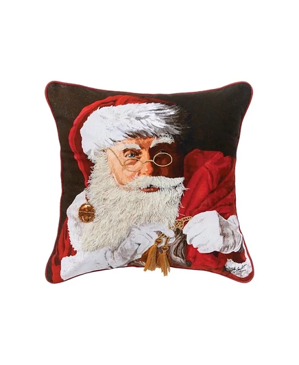 Декоративная подушка C & F Home с Сантой, 46×46 см, черная