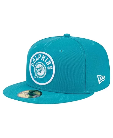 Мужская бейсболка New Era 59FIFTY Dolphins, голубая