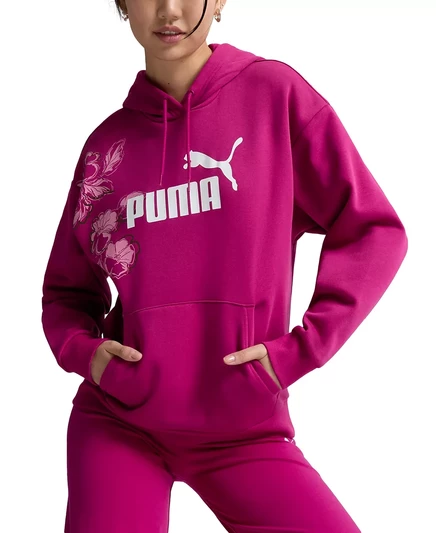  Женская толстовка с логотипом Essential Floral Vibes спереди pink