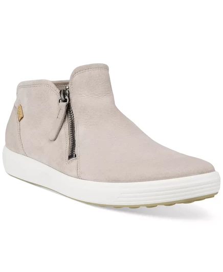 Женские мягкие пинетки Ecco на 7 боковых молниях gray rose