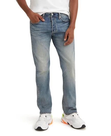 Мужские джинсы Levi's 501 Original Fit с пуговицами, синие
