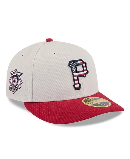 Мужская кепка New Era 59FIFTY Pirates низкая, бежевая