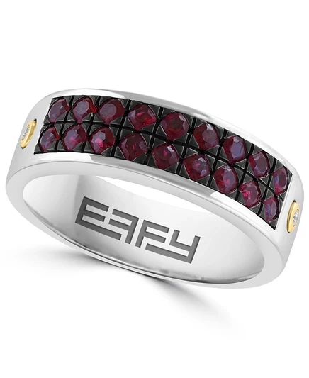 Мужское кольцо EFFY Collection с рубином 1,1 кт, серебристое