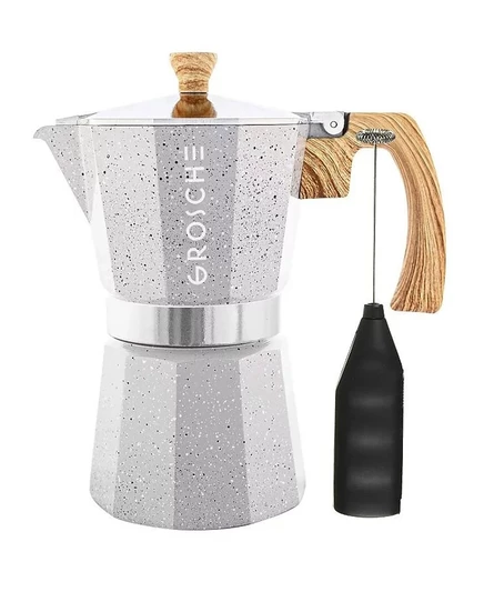Кофеварка и вспениватель Grosche Milano Stone, серый