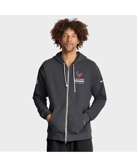 Мужское худи Nike Sideline Texans на молнии, серебристое