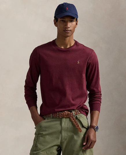 Мужская приталенная футболка Polo Ralph Lauren из мягкого хлопка на заказ spring wine heather