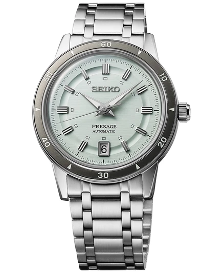 Мужские часы Seiko Presage Style 60s 40 мм, зеленый циферблат