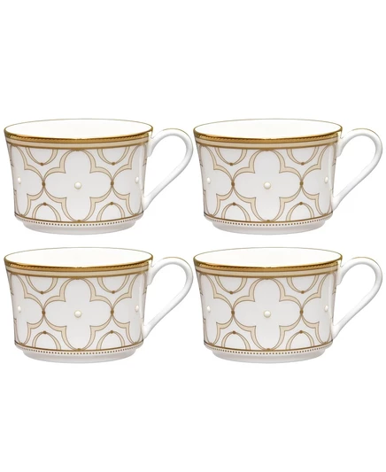 Набор чашек Noritake Trefolio Gold, 4 шт., 220 мл, белые
