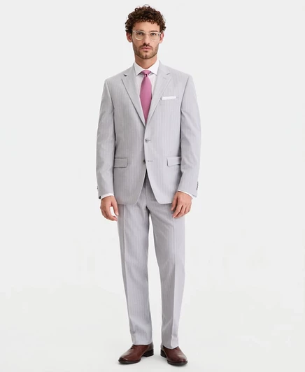 Мужской костюм современного покроя Perry Ellis Portfolio серого цвета