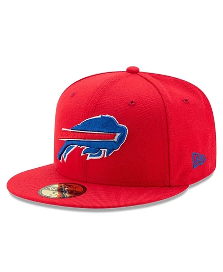Мужская красная приталенная шляпа Buffalo Bills Omaha 59 FIFTY красного цвета