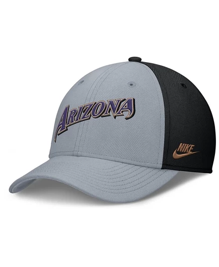 Мужская кепка Nike Arizona Diamondbacks Rise Swoosh, серо-черная