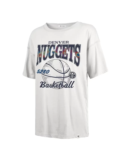 Брендовая женская белая футболка Denver Nuggets City Edition Down Court Sadie от бренда '47 white