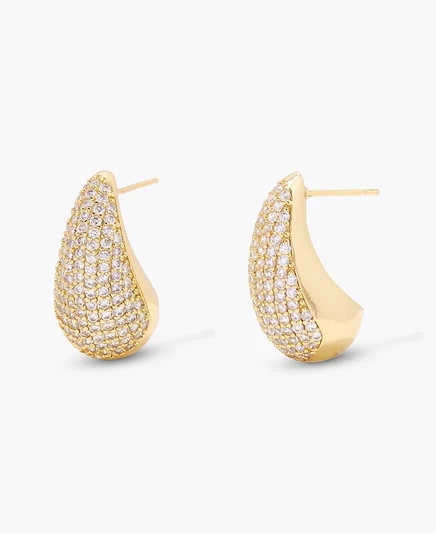 Серьги Brook & York Farrah Crystal, позолота 14K, золотистые