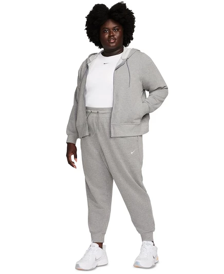 Женское худи Nike Dri-FIT One на молнии, плюс‑размер, серое