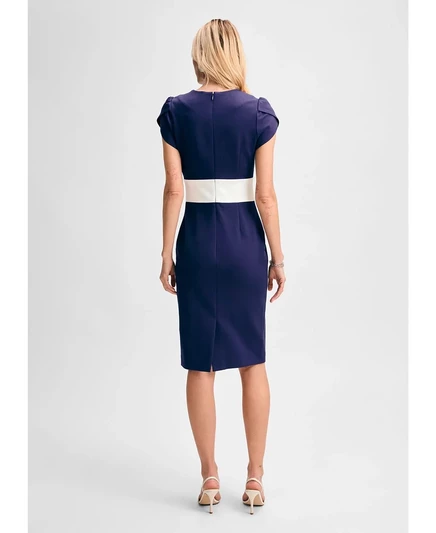 Женское платье-тюльпан с рукавами понте от Isaac Mizrahi navy/white