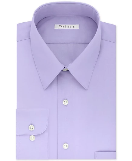 Мужская однотонная рубашка из поплина Van Heusen Big & Tall классического/обычного кроя без морщин