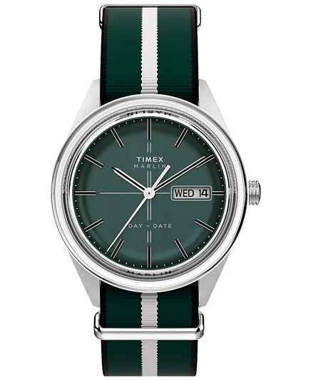 Мужские кварцевые аналоговые часы Timex из зеленой ткани, 38 мм зеленого цвета