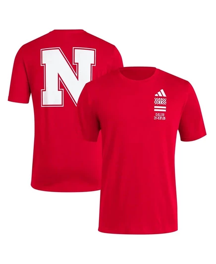 Мужская футболка Adidas Nebraska Huskers Reverse Retro, красная