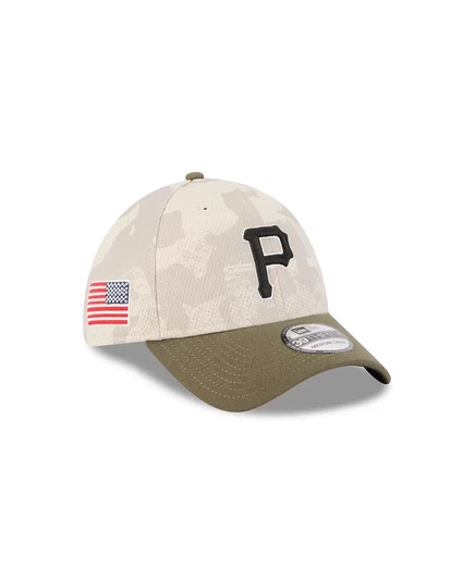 Мужская светло-бежевая/оливковая шляпа Pittsburgh Pirates 2025, День Вооруженных сил, Новая эра, 39-я по СЧЕТУ гибкая шляпа light beige, olive