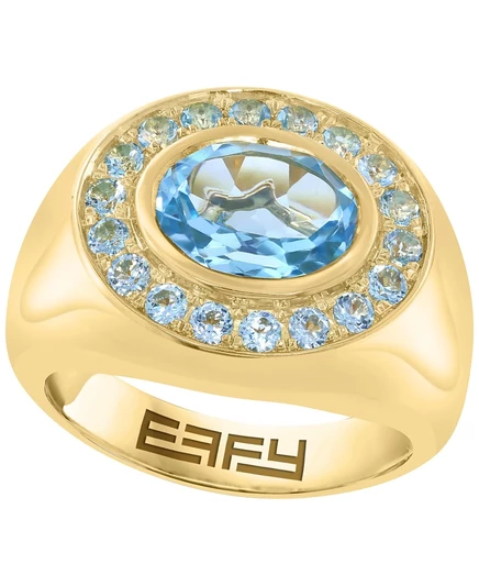 Кольцо EFFY Collection с голубым топазом 3,63 кт в 14k