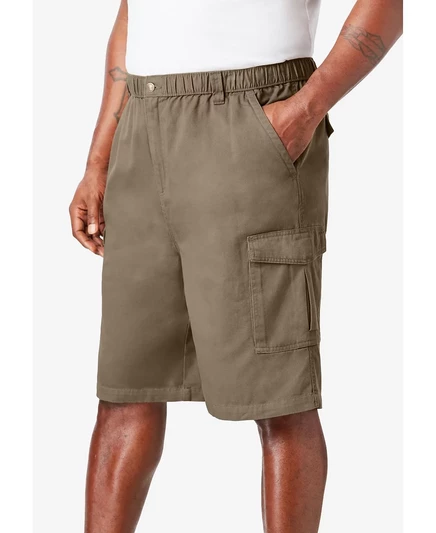 Шорты-карго Boulder Creek Big & Tall от KingSize Renegade с эластичной резинкой на талии длиной 9 дюймов stone
