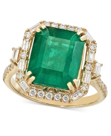 Кольцо EFFY Emerald 5,5 кт с бриллиантами 0,5 кт, 14k золото