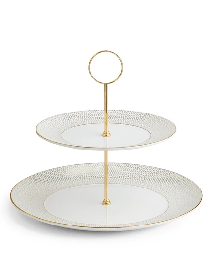 Подставка Wedgwood Gio Gold на 2 яруса, золотистая