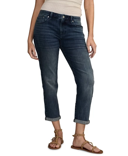 Женские джинсы-бойфренды Lucky Brand Sienna Slim синего цвета