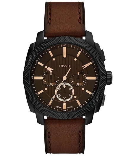 Мужские механические часы Fossil с хронографом, черные часы из нержавеющей стали, 44 мм