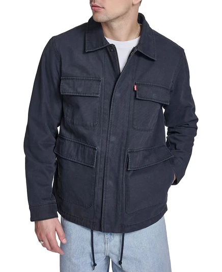Мужская полевая куртка Levi's из хлопчатобумажной ткани синего цвета