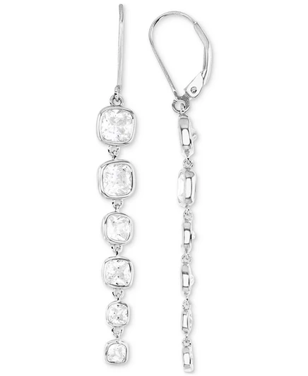 Серьги-подвески Macy's с фианитами, серебристые