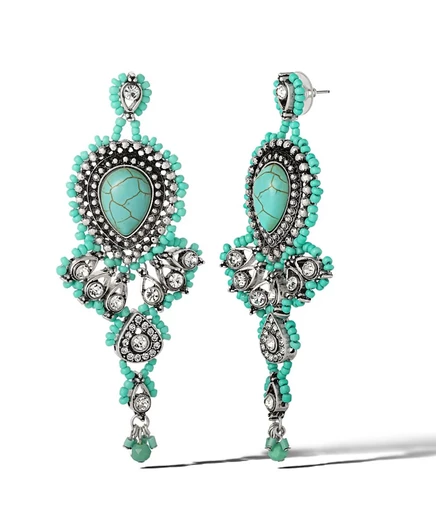 Эффектные серьги из бирюзовых бусин Jessica Simpson multi