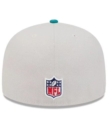Мужская кепка New Era Stone/Aqua Miami Dolphins 2024 Sideline 