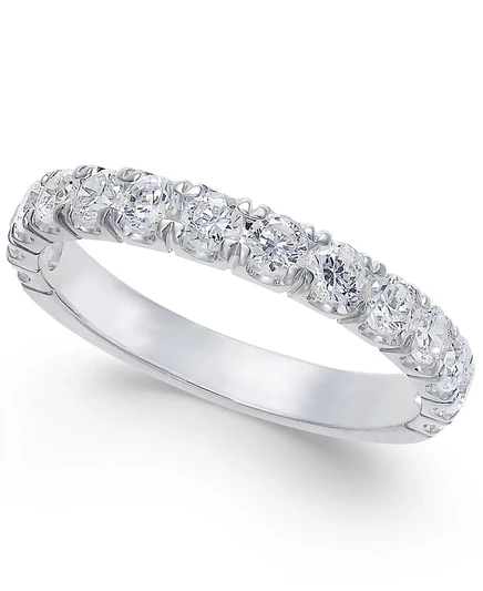 Кольцо Macy's Pavé Diamond Band 1 карат в белом золоте