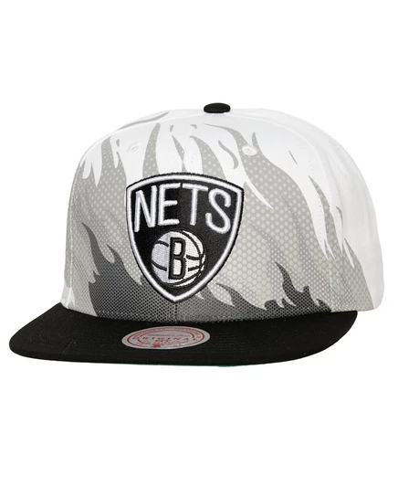 Мужская кепка Mitchell & Ness Brooklyn Nets Hot Fire, белая
