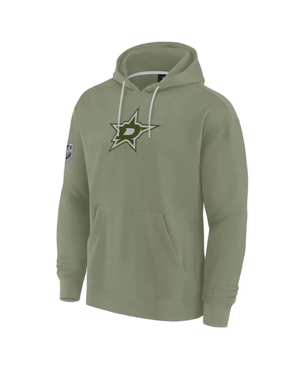 Мужская толстовка-пуловер Fanatics Olive Dallas Stars Elements Pace с капюшоном olive, gray