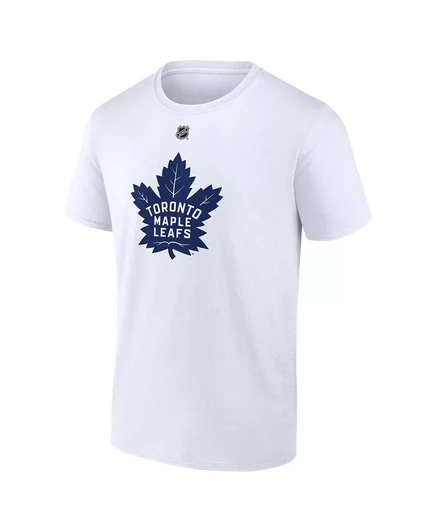 Мужская футболка Fanatics от Auston Matthews White Toronto Maple Leaf's Authentic Stack с именным номером Fanatics white