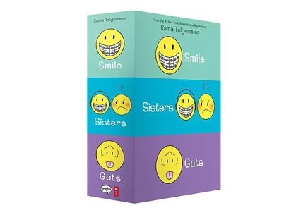 Набор из 3 книг Raina Telgemeier «Smile, Sisters, Guts»