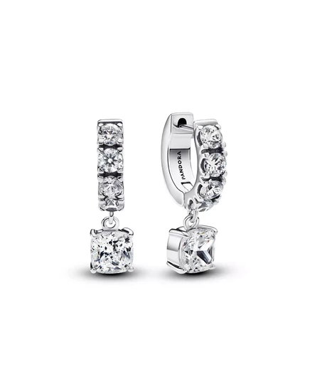  Серьги-кольца с Паве из чистого серебра на крючках sterling silver