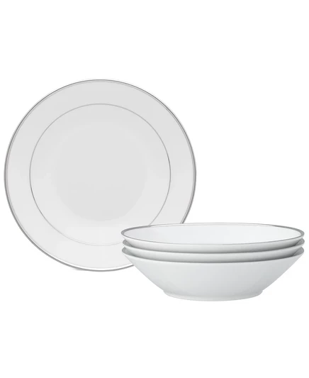 Суповые миски Noritake Spectrum, 4 шт., 19 см, 350 мл, белые с платиной